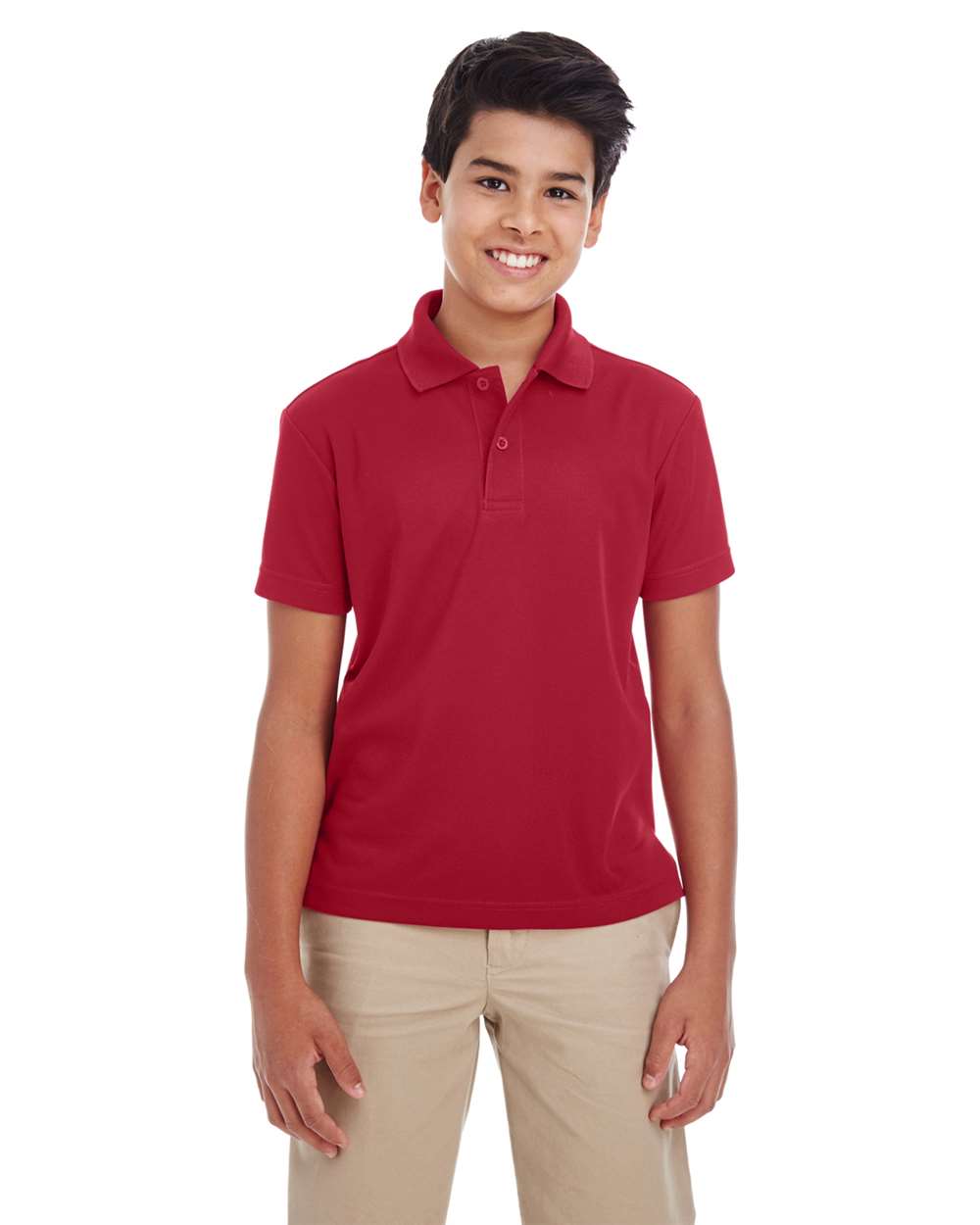 CORE365 88181Y Youth Origin Performance Piqué Polo Shirt in Classic Red size Medium | Polyester
