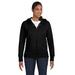 econscious EC4501 Women's Heritage Full-Zip Hooded Sweatshirt in Black size Small