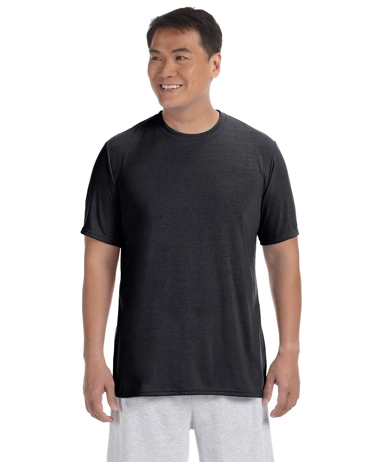 Gildan G420 Athletic Performance T-Shirt in Black size XL | Polyester 42000, G42000
