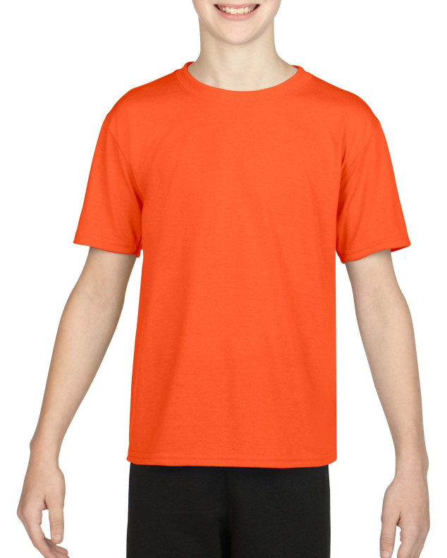 Gildan G420B Youth Performance T-Shirt in Orange size Medium | Polyester 42000B
