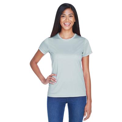 UltraClub 8420L Athletic Women's Cool & Dry Sport Performance Interlock T-Shirt in Grey size XL | Polyester