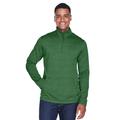 Devon & Jones DG798 Men's Newbury MÃ©lange Fleece Quarter-Zip T-Shirt in Forest Green Heather size Large | Polyester