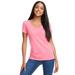 Next Level N1540 Women's Ideal V T-Shirt in Hot Pink size XS | Ringspun Cotton NL1540, 1540