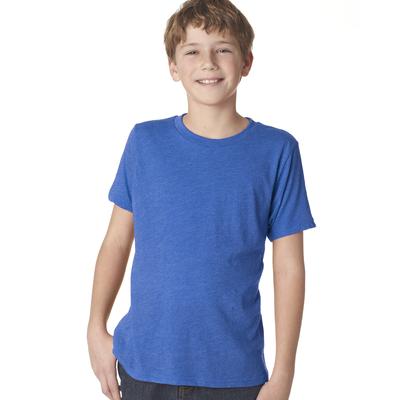 Next Level N6310 Youth Triblend Crew T-Shirt in Vintage Royal Blue size XL | 50% polyester, 25% airlume combed and ring-spun cotton, rayon NL6310, 6310