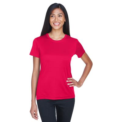 UltraClub 8620L Women's Cool & Dry Basic Performance T-Shirt in Red size Medium | Polyester