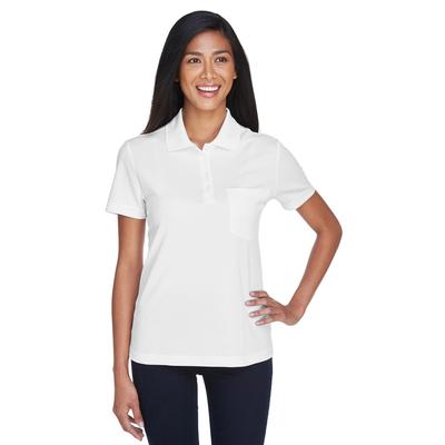 CORE365 78181P Women's Origin Performance PiquÃ© Polo with Pocket Shirt in White size Large | Polyester