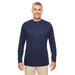 UltraClub 8622 Men's Cool & Dry Performance Long-Sleeve Top in Navy Blue size XL | Polyester