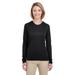 UltraClub 8622W Women's Cool & Dry Performance Long-Sleeve Top in Black size Small | Polyester