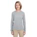 UltraClub 8622W Women's Cool & Dry Performance Long-Sleeve Top in Grey size Medium | Polyester