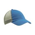 Big Accessories BA601 Washed Trucker Cap in Blue/Gray | Cotton/Polyester Blend