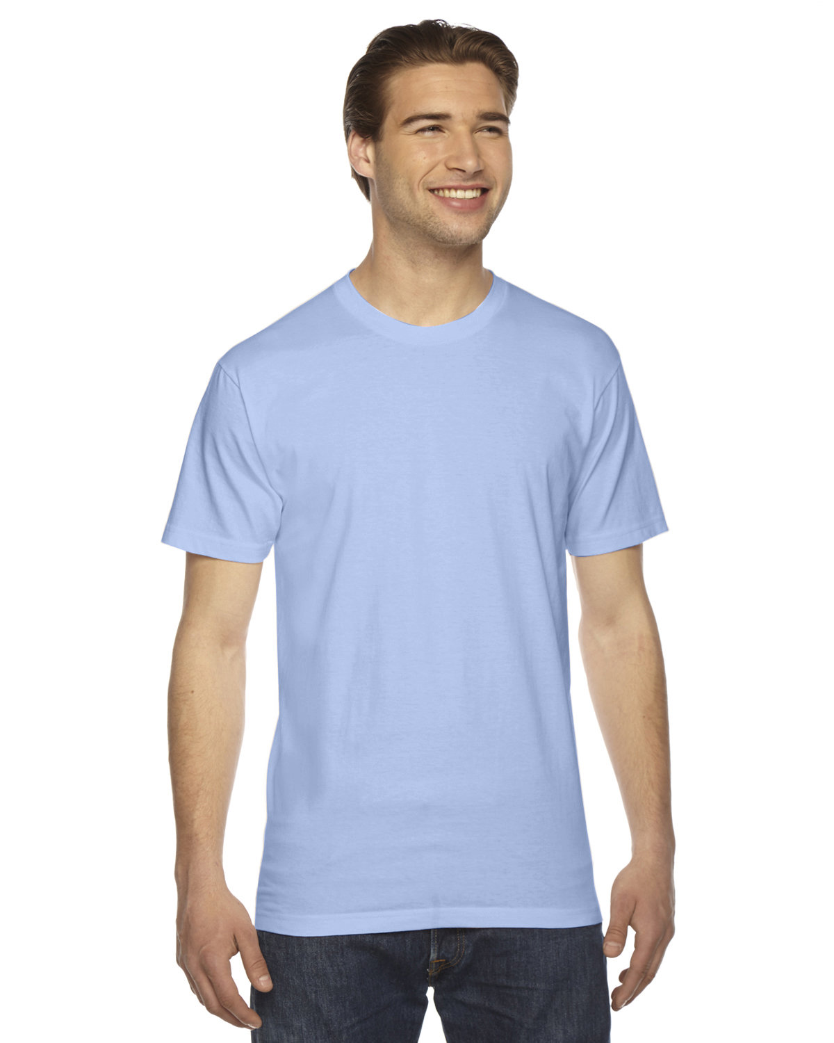 American Apparel 2001 Fine Jersey Top in Baby Blue size Small | Cotton 2001W, AA2001W