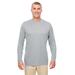 UltraClub 8622 Men's Cool & Dry Performance Long-Sleeve Top in Grey size Small | Polyester