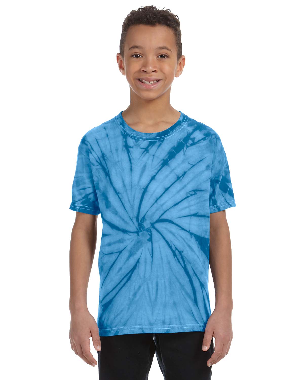 Tie-Dye CD101Y Youth 5.4 oz. Cotton Spider T-Shirt in Turquoise size Large 1000Y, CD100Y, T1000Y