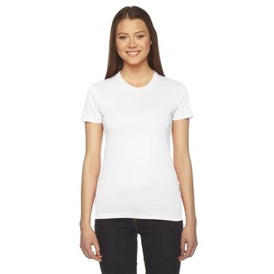 American Apparel 2102W Women's Fine Jersey T-Shirt in White size Medium | Cotton