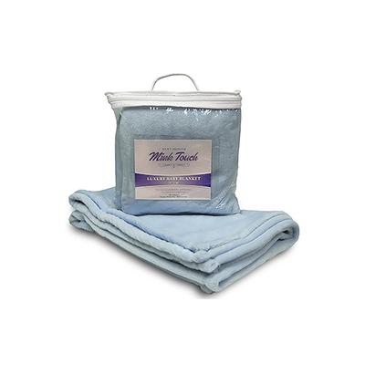Alpine Fleece 8722 Mink Touch Luxury Baby Blanket in Blue | Polyester Blend LB8722