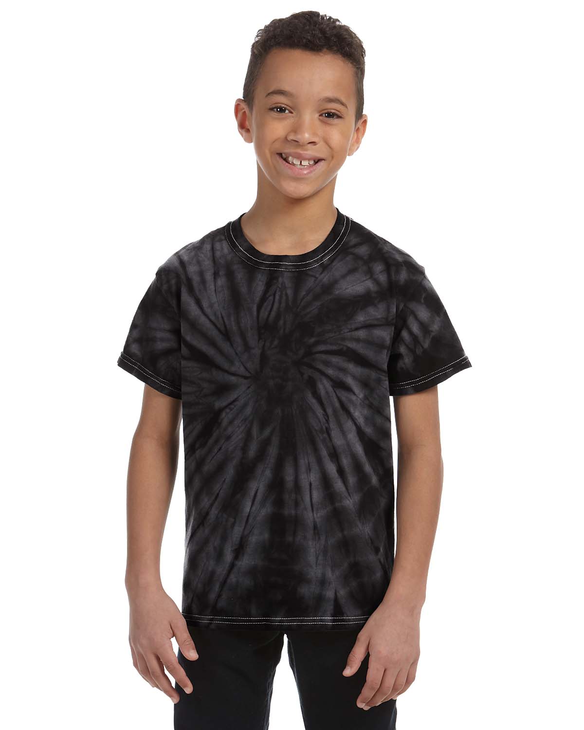 Tie-Dye CD101Y Youth 5.4 oz. Cotton Spider T-Shirt in Black size Small 1000Y, CD100Y, T1000Y