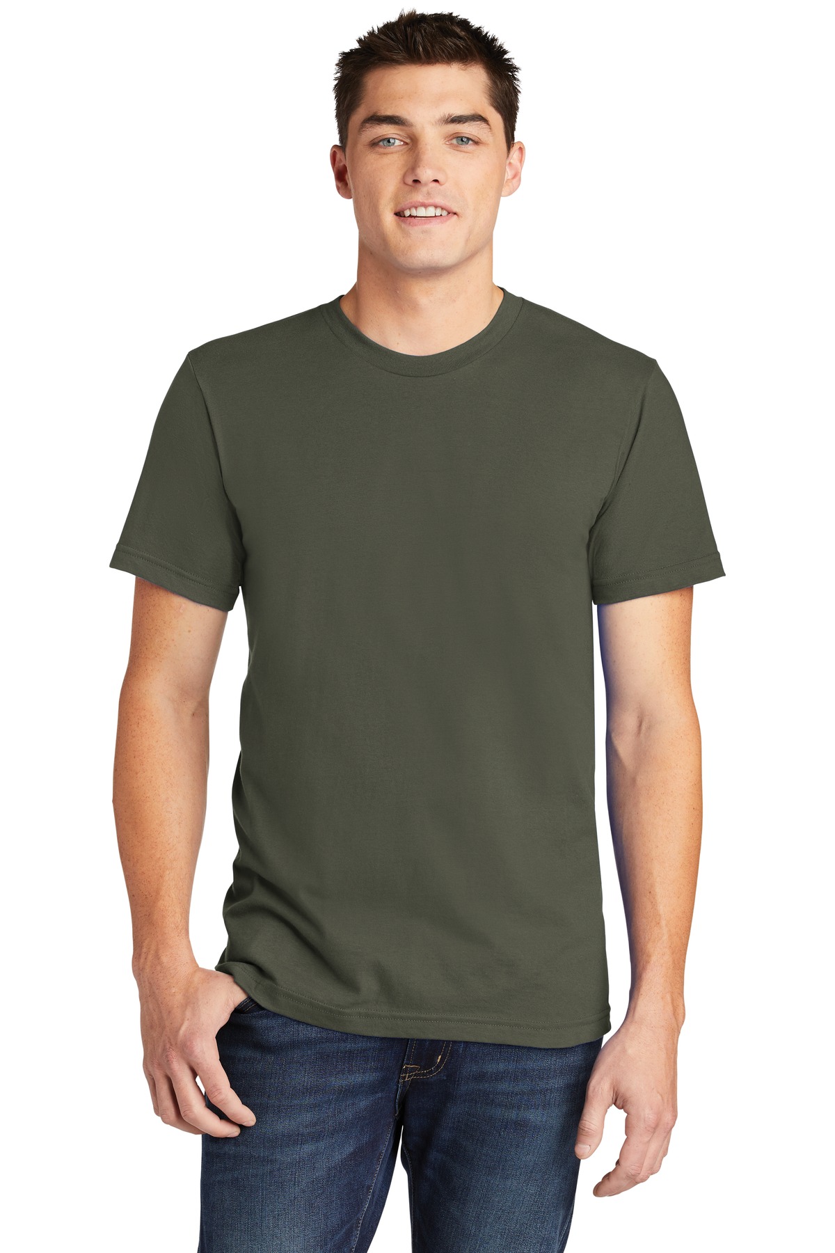 American Apparel 2001 Fine Jersey Top in Lieutenant size XS | Cotton AA2001, 2001W, AA2001W