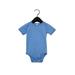 Bella + Canvas 100B Infant Jersey Short-Sleeve One-Piece Top in Heather Columbia Blue size 6-12MOS | Cotton B100B