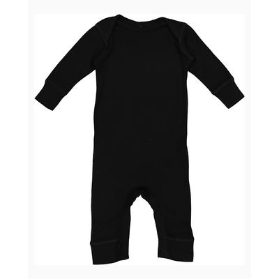 Rabbit Skins 4412 Infant Baby Rib Coverall in Black size 6MOS | Ringspun Cotton LA4412