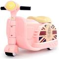 Children's Ride-On Suitcase & Kid's Hand Luggage Suitcase Motorcycle Suitcase Two in one,Pink