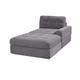 CAVADORE Sofa-Modul Faro / Longchair mit Armteil rechts / Recamiere passend zu den Couch-Modulen Faro / 112 x 88 x 195 / Chenille, grau