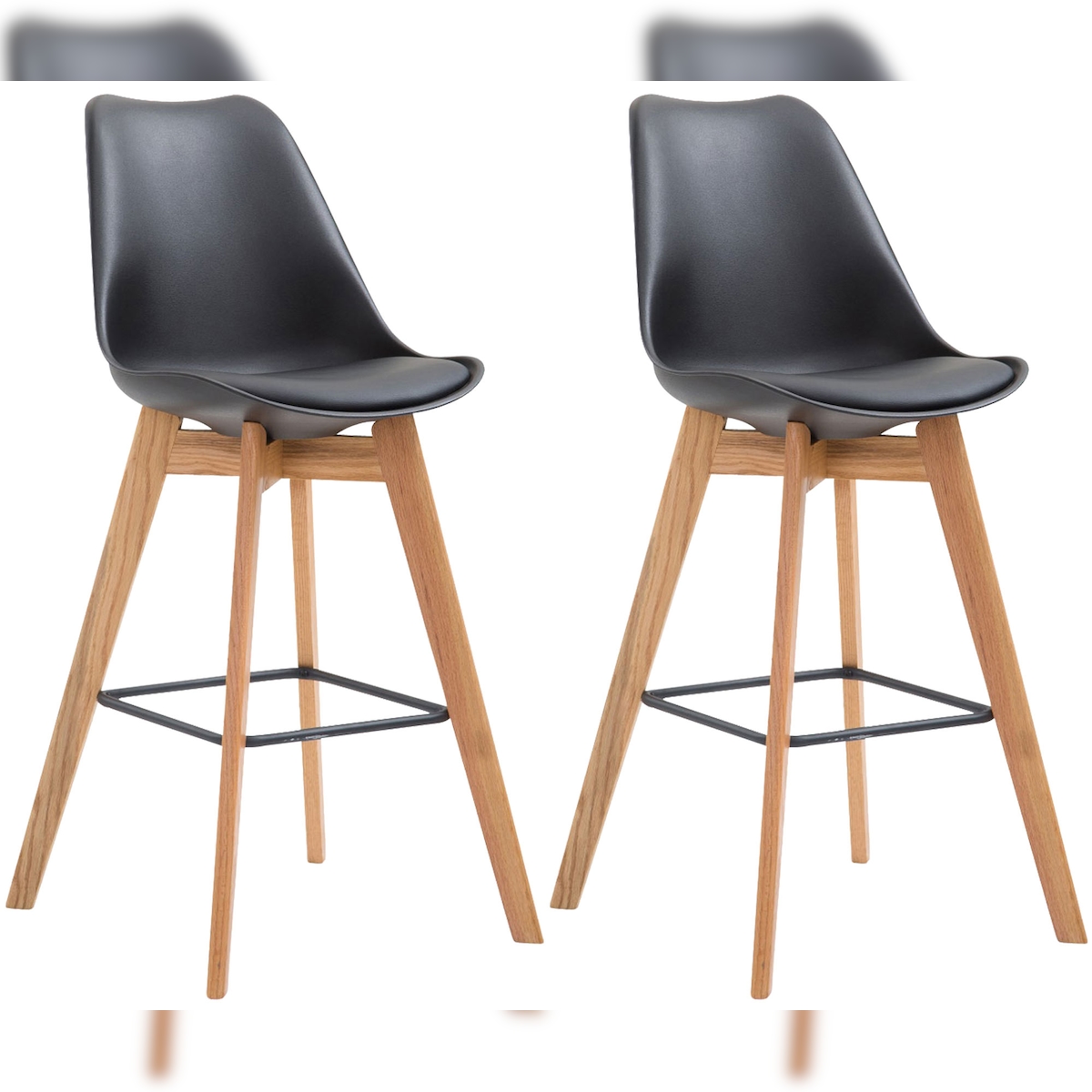 CLP 2er Set Barhocker Metz Kunststoff natura/schwarz Image