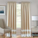 Wide Width Darcy Rod-Pocket Window Curtain Panel by Achim Home Décor in Tan White (Size 52" W 63" L)