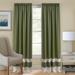 Wide Width Darcy Rod-Pocket Window Curtain Panel by Achim Home Décor in Green Camel (Size 52" W 84" L)