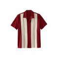 Men's Big & Tall Short-Sleeve Colorblock Rayon Shirt by KingSize in Rich Burgundy Colorblock (Size 3XL)