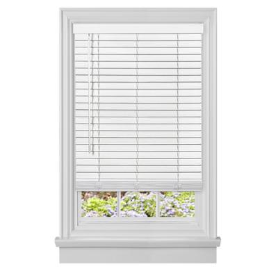 Wide Width Cordless GII Madera Falsa 2" Faux Wood Plantation Blind by Achim Home Décor in White (Size 34" W 64" L)
