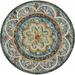 Blue/Brown 72 x 0.5 in Area Rug - Canora Grey Round Padula Floral Hand-Tufted Wool Brown/Blue/Beige Area Rug Wool | 72 W x 0.5 D in | Wayfair