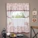 Wide Width Cappuccino Embellished Cottage Window Curtain Set by Achim Home Décor in Burgundy (Size 58" W 36" L)