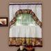 Wide Width Coffee Printed Tier and Swag Window Curtain Set by Achim Home Décor in Multi (Size 57" W 36" L)