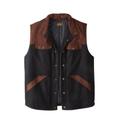 Men's Big & Tall BOULDER CREEK™ PLAID MULTI-POCKET VEST by Boulder Creek in Black (Size 3XL)