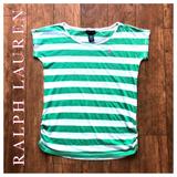 Ralph Lauren Shirts & Tops | 3/$25 Ralph Lauren Green/White Stripe Tee Sz 12/14 | Color: Green/White | Size: 12g