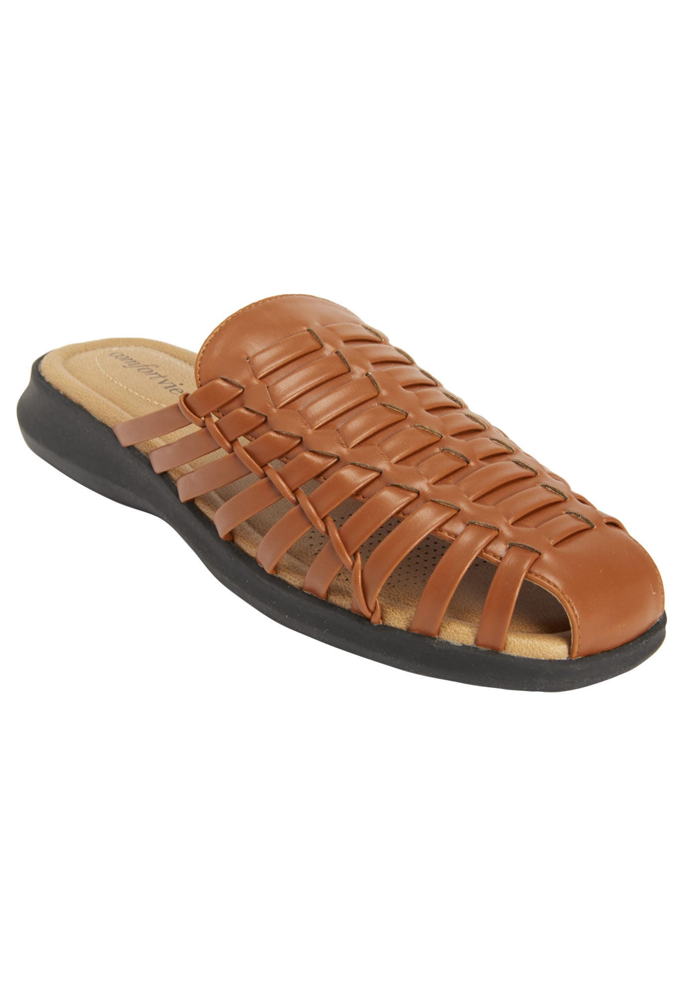 Wide Width Women's The Wendy Slip On Mule by Comfortview in Natural (Size 11 W)