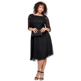 Plus Size Women's Embellished Lace & Chiffon Dress by Roaman's in Black (Size 28 W) Formal Evening