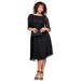 Plus Size Women's Embellished Lace & Chiffon Dress by Roaman's in Black (Size 28 W) Formal Evening