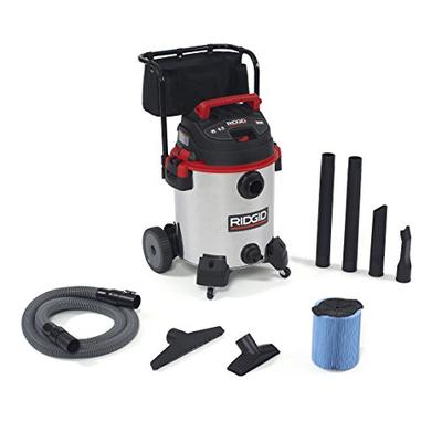 RIDGID 50353 1610RV Stainless Steel Wet Dry Vacuum, 16-Gallon Shop Vacuum with Cart, 6.5 Peak HP Mot