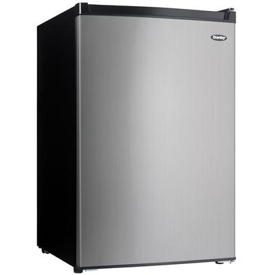Danby 4.5 cu. ft. Mini Fridge with Freezer Section in Black/Stainless Steel, Stainless Look