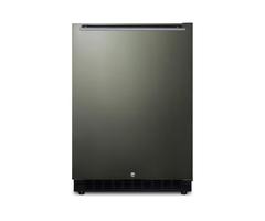 Summit Appliance 24 in. 4.8 cu. ft. Mini Fridge in Black Stainless Steel, Black stainless steel door