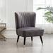 Slipper Chair - Mercer41 Billiot 60.96Cm Wide Velvet Slipper Chair Velvet in Gray | 33 H x 24 W x 26 D in | Wayfair