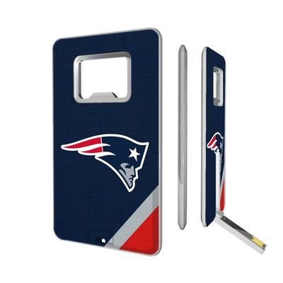 New England Patriots Diagonal Stripe Credit Card USB Drive & Bottle Opener