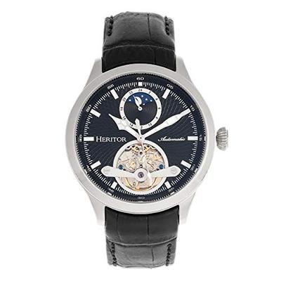 Heritor Gregory Automatic Black Semi Skeleton Dial Men's Watch HERHR8102