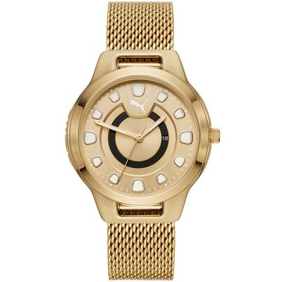 Puma Women's Reset Stainless Steel Mesh Bracelet Watch 36mm - Gold