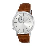 Porsamo Bleu Men'S Croc-Embossed Leather Watch, 42Mm Silver/ Brown/ White At Nordstrom Rack - Mens screenshot. Watches directory of Jewelry.