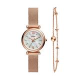 Fossil Women's Quartz Mini Carlie Stainless Steel Mesh Watch and and Bracelet Gift Box, Color: Rose screenshot. Watches directory of Jewelry.