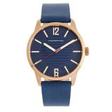 Morphic M77 Series Men's Quartz Blue Genuine Leather Rose Gold Watch MPH7705 screenshot. Watches directory of Jewelry.