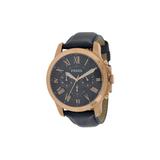 Fossil Grant Leather Chronograph Mens Watch FS4835 Gold Blue screenshot. Watches directory of Jewelry.