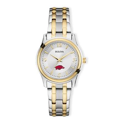 Arkansas Razorbacks Women's Classic Two-Tone Round Watch - Silver/Gold
